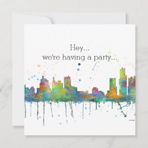 CARTE DETROIT, MICHIGAN SKYLINE