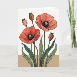 Carte d'étude Chevron Coral Blossom