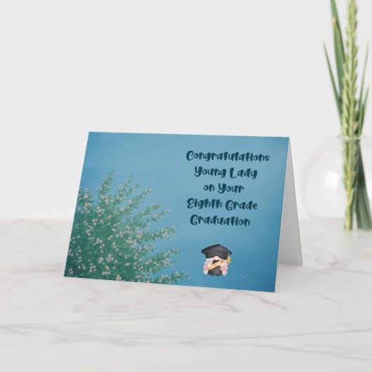 Carte d'études de huitième année pour fille (Devant)