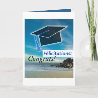 Carte d'études française / "Félicitations"