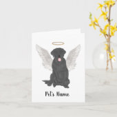 Carte Deuil personnalisé pour Labrador noir (Fleur jaune)