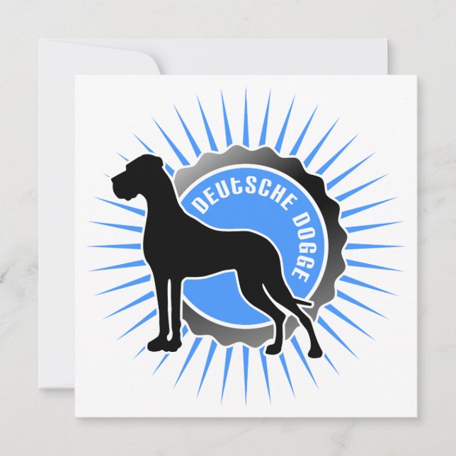 Carte Deutsche Dogge stern blau (Devant)
