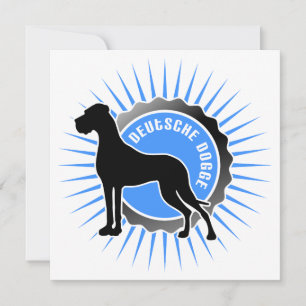 Carte Deutsche Dogge stern blau