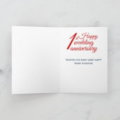 Carte Deux 1er anniversaire de Mariage fille (Intérieur)