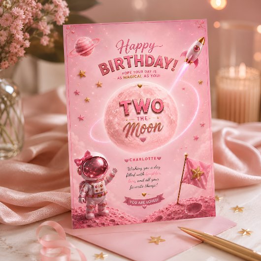 Carte Deux à la Lune Anniversaire