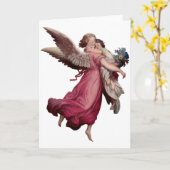 Carte Deux anges en vol (Fleur jaune)