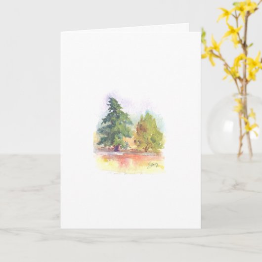 Carte Deux arbres, deux amis (Fleur jaune)