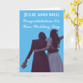 CARTE DEUX BRIDES FÉLICITATIONS MARIAGES (Fleur jaune)