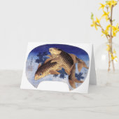 Carte Deux Carpes, Hokusai (Fleur jaune)