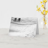 Carte Deux Chaises Ensevelies Dans La Neige (Fleur jaune)