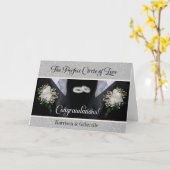 Carte Deux chambres à Tuxes Gay Mariage Félicitations (Fleur jaune)