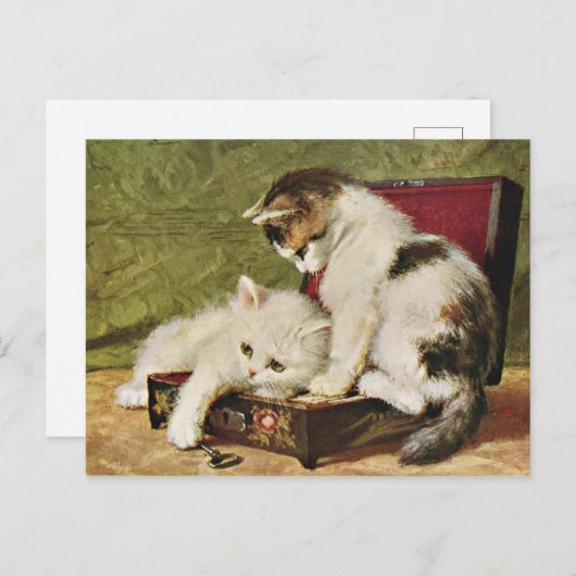 Carte Deux Chatons Joueurs (Devant / Derrière)