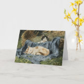 Carte Deux chatons | Julius Adam le Jeune (Fleur jaune)