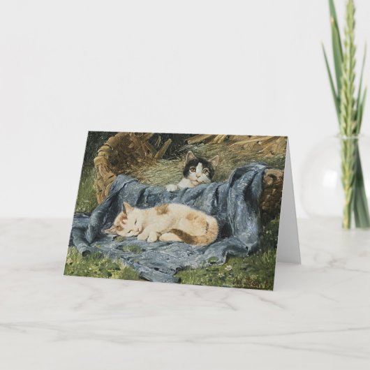 Carte Deux chatons | Julius Adam le Jeune (Devant)