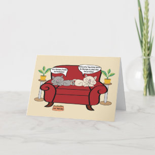Carte Deux Chats Et Un Plateau De Litter Anniversaire
