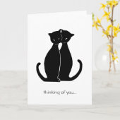 Carte deux chats noirs (Fleur jaune)