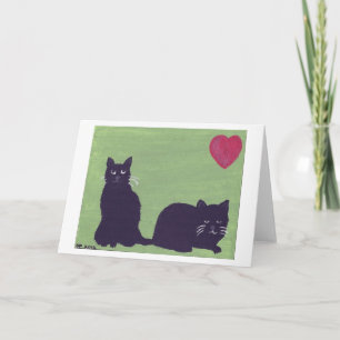 Carte Deux chats noirs