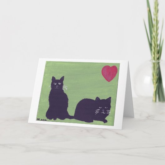 Carte Deux chats noirs (Devant)