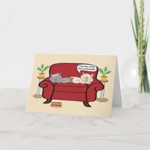 Carte Deux Chats Sur Chaise Humour Anniversaire