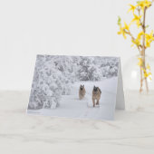 Carte Deux chiens bergers allemands Secourus courent dan (Fleur jaune)