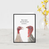 Carte Deux clés humoristiques pensant Thanksgiving (Fleur jaune)