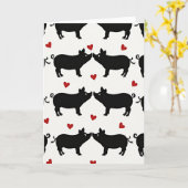 Carte Deux Cochons en Amour (Fleur jaune)