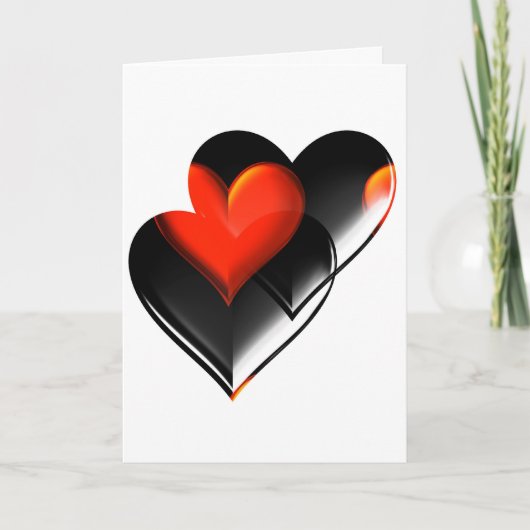 Carte "Deux coeurs " * (Devant)