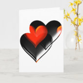 Carte "Deux coeurs " * (Fleur jaune)