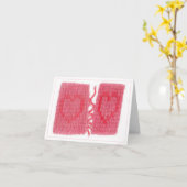 CARTE DEUX CŒURS BRODÉS (Fleur jaune)