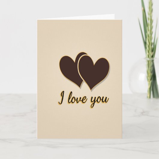 Carte Deux Cœurs Je T'Aime (Devant)