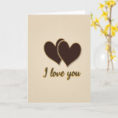 Carte Deux Cœurs Je T'Aime (Fleur jaune)