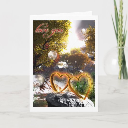 Carte Deux Coeurs "Love You" (Devant)