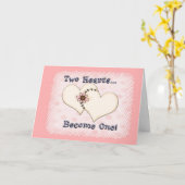 Carte Deux coeurs Mariages Félicitations (Fleur jaune)