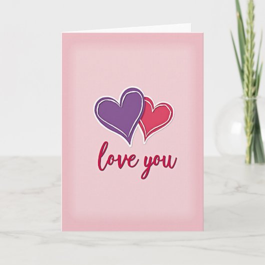 Carte Deux Cœurs T'Aiment (Devant)