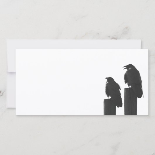 Carte Deux corneilles sur les poteaux (Devant)