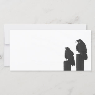 Carte Deux corneilles sur les poteaux