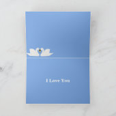 Carte Deux cygnes en Pose Coeur Classique (Intérieur)