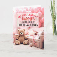 DEUX DADDIES Rose Nouveau bébé Félicitations