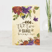 Carte Deux deviendront une Bible Mariage Félicitations (Devant)