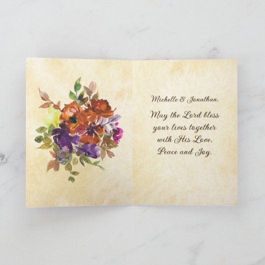 Carte Deux deviendront une Bible Mariage Félicitations (Intérieur)