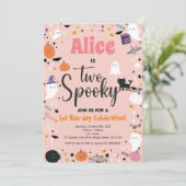 Carte Deux Éffrayantes Fille 2e fête d'Halloween (Debout devant)