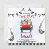 Carte Deux Fast wild jungle Race Car 2e fête d'anniversa (Devant)