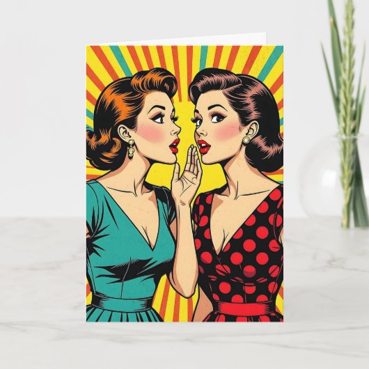 Carte Deux Femme Gossiping Dire Secrets Amitié (Devant)