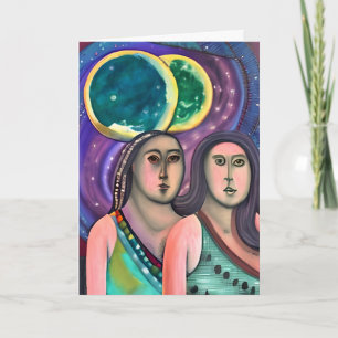 Carte Deux femmes sous la lune
