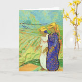 Carte Deux femmes traversent les champs par Vincent van  (Fleur jaune)