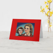 Carte Deux femmes Vintages (Fleur jaune)