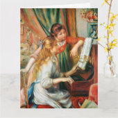 Carte Deux filles au piano par Renoir Big (Fleur jaune)