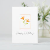Carte Deux fleurs d'aquarelle orange (Debout devant)