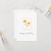 Carte Deux fleurs d'aquarelle orange (Devant/Arrière en situation)