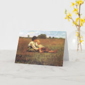 Carte Deux garçons (Fleur jaune)